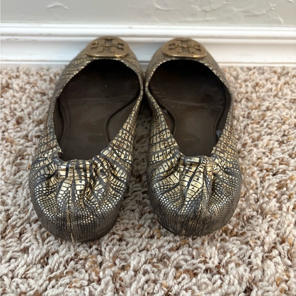 Tory Burch Metallic Patterned Flats - Picture 3 of 4